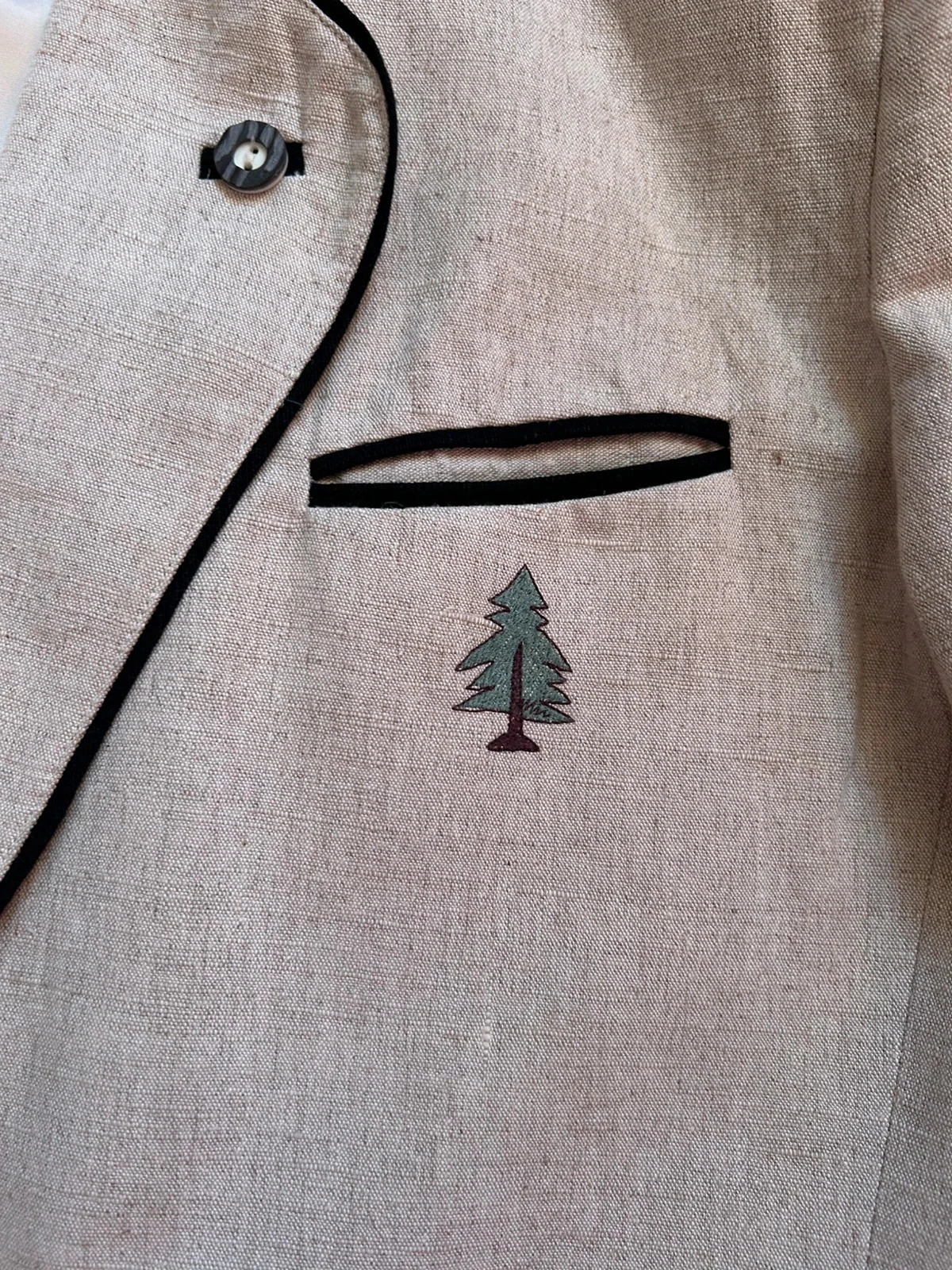 🌲🦌Blazer de linho austríaco Champêtre Cottagecore Oktoberfest Austrian Trachten jacket T.52🦌🌲 – photo 11